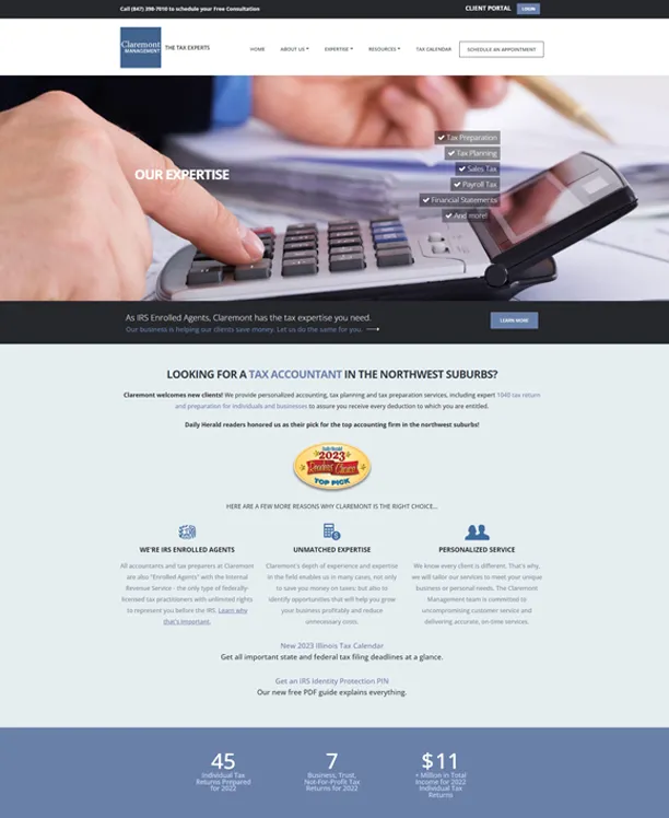 Claremont Management Professional Website Design