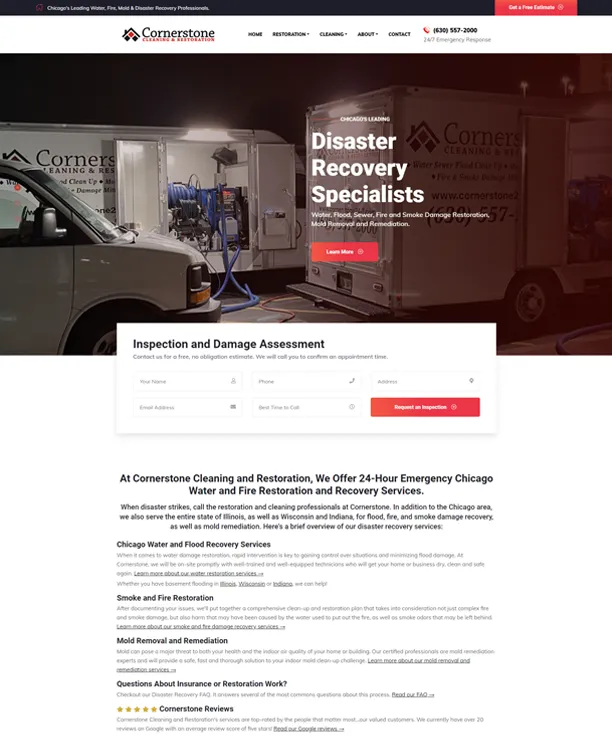 Cornerstone Cleaning Service Website Design